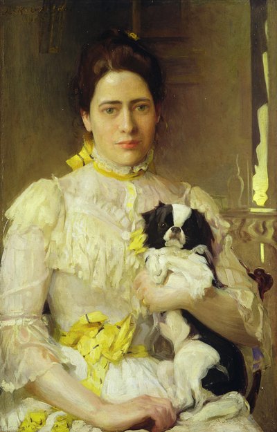 Signora con un cagnolino da Eduardo Leon Garrido